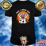 Ghost Cow Moo I Mean Boo Moon Halloween Cute Kids Costume T-shirt