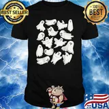 Ghost Graphic Spooky Season Many Ghosts Faces Halloween Kids T-Shirt