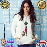 Girl and dog gift christmas s Hoodie