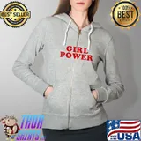 GIRL POWER T-Shirt Full Zip Hooded