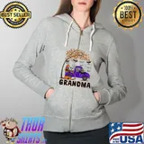 Grandma Boo Bat Pumpkin Halloween Shirt Full Zip Hooded