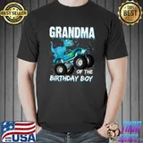 Grandma Of The Birthday Boy - TRex Dinosaur Monster Truck T-Shirt