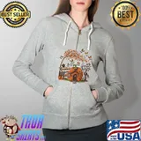 Grandma Pumpkin House Butterfly Halloween Shirt Full Zip Hooded