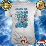 Grumpy Old Line Man Stuck Between IDK IDC And IDGAF Skull Shirt