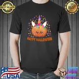 Halloween Cute Unicorn Pumpkin Costume Happy Halloween 2021 T-Shirt