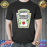 Halloween Matching Costume Saucy Tomato Ketchup Bottle Label T-Shirt Unisex