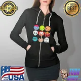 Halloween Scary Costume Face Horror Shirt Full Zip Hooded