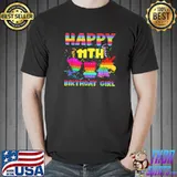 Happy 11th Birthday Girl Unicorn Pop It 11 Years Old Girl T-Shirt