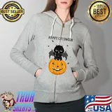 Happy catoween pumpkin Halloween kawaii kitten T-Shirt Full Zip Hooded