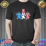 Happy Fourth Of July Patriotic Animals Penguin Usa Flag shirt