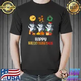 Happy Hallothanksmas Shark Christmas Thanksgiving Shark Doo T-Shirt