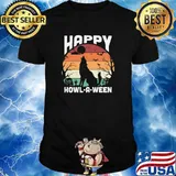 Happy Halloween Day Vintage Howl-o-ween T-Shirt
