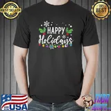 Happy Holidays Christmas Novelty Art Graphic T-Shirt Unisex