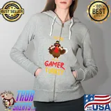 Happy Thanksgiving Gamer Turkey T-Shirt Full Zip Hooded