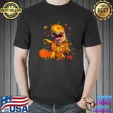 Happy Thanksgiving Trex Turkey Lover Basketball Pumpkin T-shirt