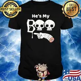 He's My Boo Halloween Matching Couples T-Shirt