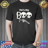 He's My Boo Skeleton Hand Halloween Matching Couples T-Shirt Unisex