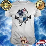 Heartbeat dallas cowboys and la dodgers american flag shirt