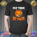 Hockey Halloween hat trick or treat shirt