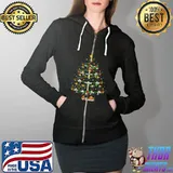 Hornbill Bird Lover Xmas Lighting Hornbill Christmas Tree T-Shirt Full Zip Hooded