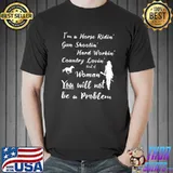 Horse Riding Gun Shooting Hard Working Country Woman Premium T-Shirt Unisex