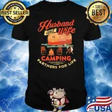 Husband and wife camping partners for life dog shirt