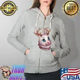 Hybrid Jackalope, Last Minute Halloween T-Shirt Full Zip Hooded