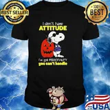 I dont have attitude ive got personality you cant handle snoopy and pumpkin halloween shirt
