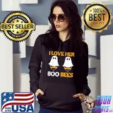 I Love Her Boo Bees for a Couples Halloween Bee Lovers T-Shirt Hoodie