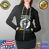 I Love Someone With Autism To The Moon And Back Colorful Shirt Full Zip Hooded