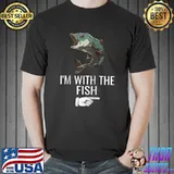I'm With Fish Shirt Funny Fish Halloween Costume Fishing Raglan Baseball T-s Unisex