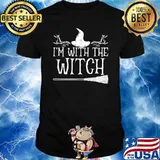 I'm With The Witch Halloween Witches T-Shirt