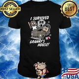 I Survived Grannys House Merry Christmas Gaming T-Shirt
