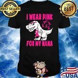 I Wear Pink For My Nana Breast Cancer Awareness Grandma Kids T-Shirt