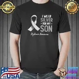 I wear silver for my son dyslexia awareness month T-Shirt