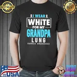 I Wear White For My Grandpa Lung Cancer Awareness Premium T-Shirt Unisex
