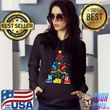Ice Hockey Christmas Tree Ornaments Funny Xmas Boys T-Shirt