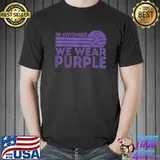 in November We Wear Purple Retro Prematurity Awareness T-Shirt