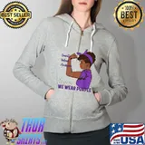 In October We Wear Purple Domestic Violence Awareness Month T-Shirt Full Zip Hooded