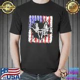 Independence Day Team Roping Bull Head July Of 4Th Us Flag Shirt Unisex