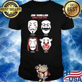 Join rebellion choose your face avenger hacked robber roster clown face mask shirt