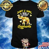 Just A Girl Who Loves Elephant Sunflower Shirt