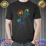 Just Dandelion Butterfly Breathe Rainbow Flowers Dragonfly T-Shirt Unisex