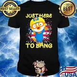 Just here to bang penguin american flag shirt