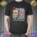 Kamen Raider signatures 50 years 1971 2021 thank you for the memories shirt