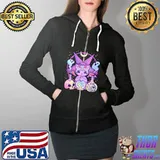 Kawaii Pastel Goth Cute Creepy Pentagram Cat T-Shirt Full Zip Hooded