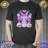 Kawaii Pastel Goth Cute Creepy Pentagram Cat T-Shirt Unisex