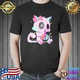 Kawaii Pastel Goth Witchy Cat eats Ramen Cute Creepy Cat T-Shirt