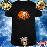 Kids Creepy Skull Pumpkin Halloween Scary T-Shirt
