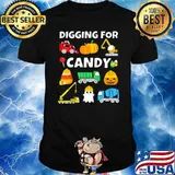 Kids Digging for Candy Excavator Halloween Construction Vehicles Shirt